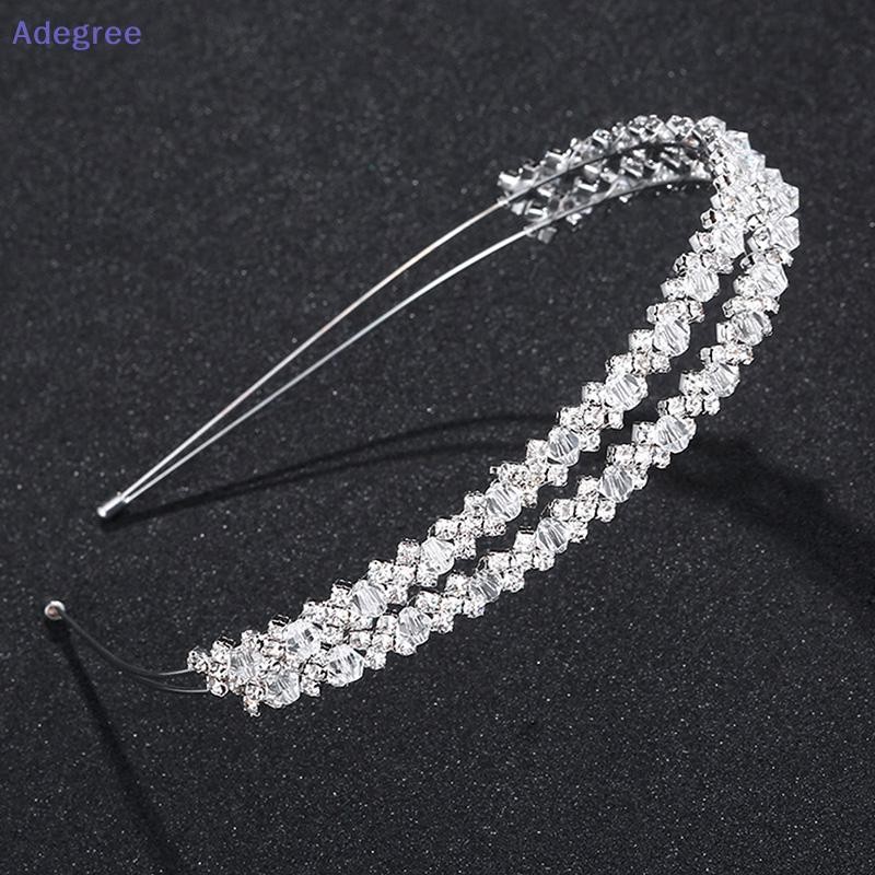 Adegree Tiara Coroa De Noiva Artesanal Cristal Dupla Camada Faixa De Cabelo De Casamento Novo em Oferta na Shopee