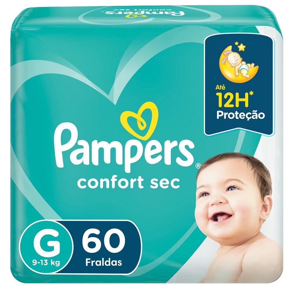 Fralda Pampers Confort Sec Super Tamanho G 60 Unidades em Oferta na Shopee