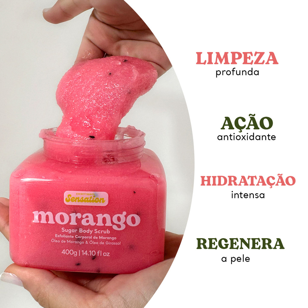 Sugar Body Scrub Esfoliante Corporal de Morango Sensation 400g - Original