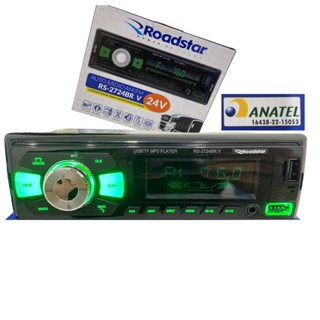 Auto Rádio Roadstar RS-2724BR PLUS 12v e 24 volts Caminhão Ônibus Van Bluetooth USB Completo em Oferta na Shopee