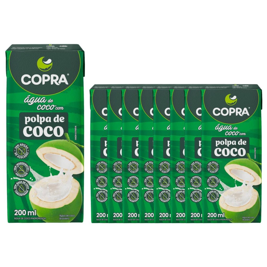 Kit 27 Copra Água de Coco com Polpa 200ml