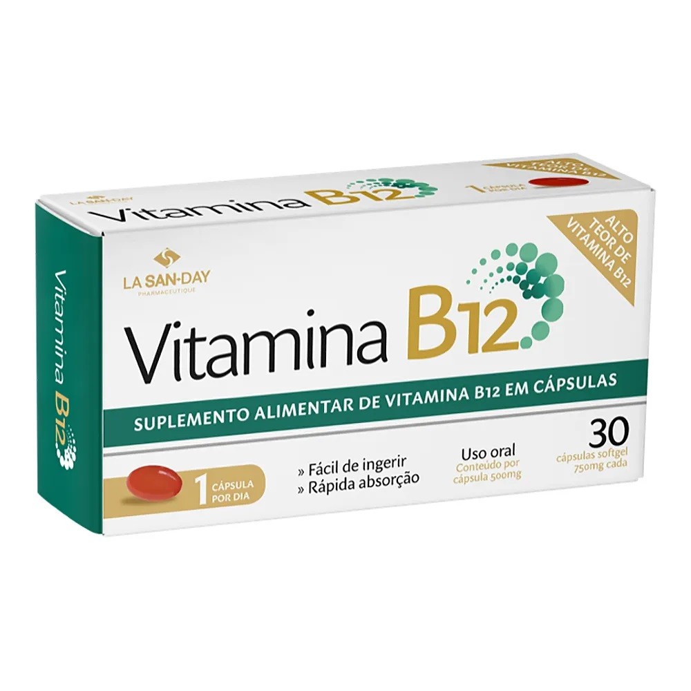 Vitamina B12 30 Cápsulas Softgel 750mg Cada - La San-Day