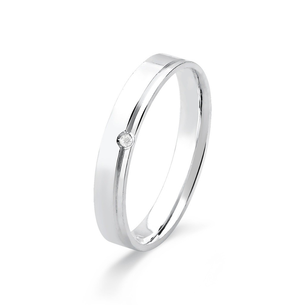 Aliança de Prata 925 Quadrada com Friso e Zircônia em Oferta na Shopee