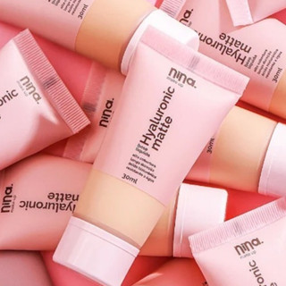 Base Liquida Hyaluronic Matte Nina Make Up em Oferta na Shopee