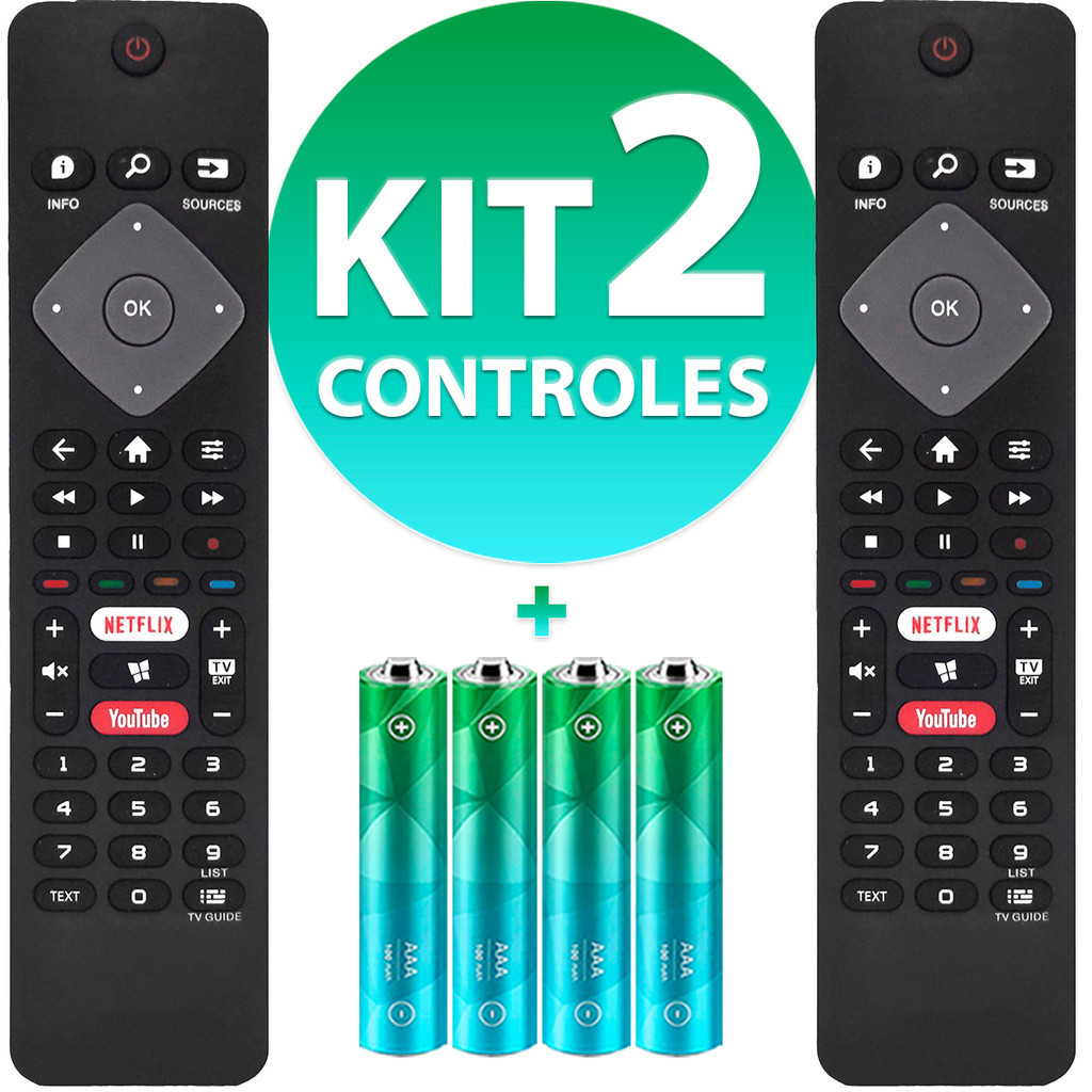 Kit Controle Remoto Compatível com Tv Philips Smart 50pug6513 em Oferta na Shopee