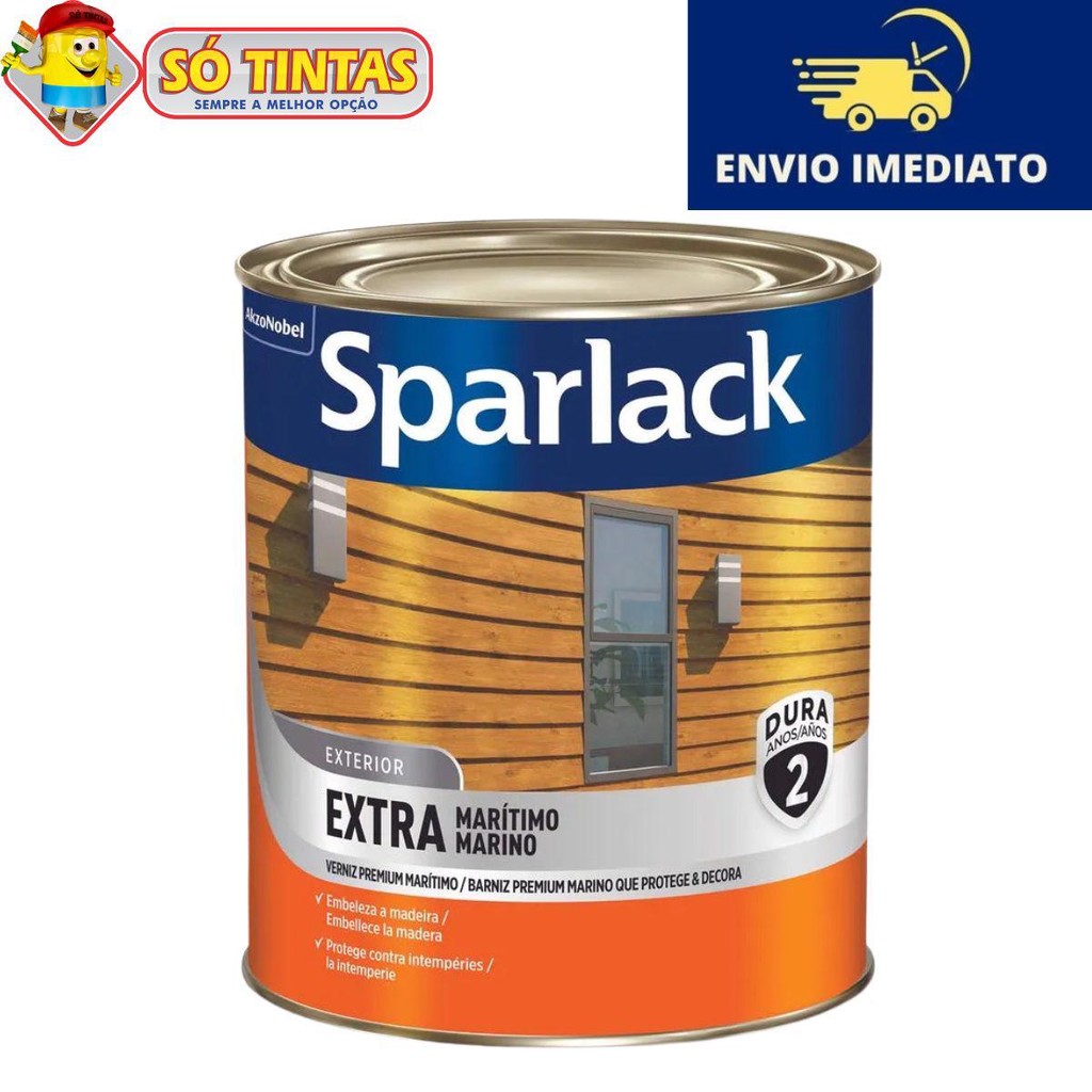 Verniz Marítimo Base Solvente Brilhante Incolor 900ml Protege e Decora - Sparlack em Oferta na Shopee