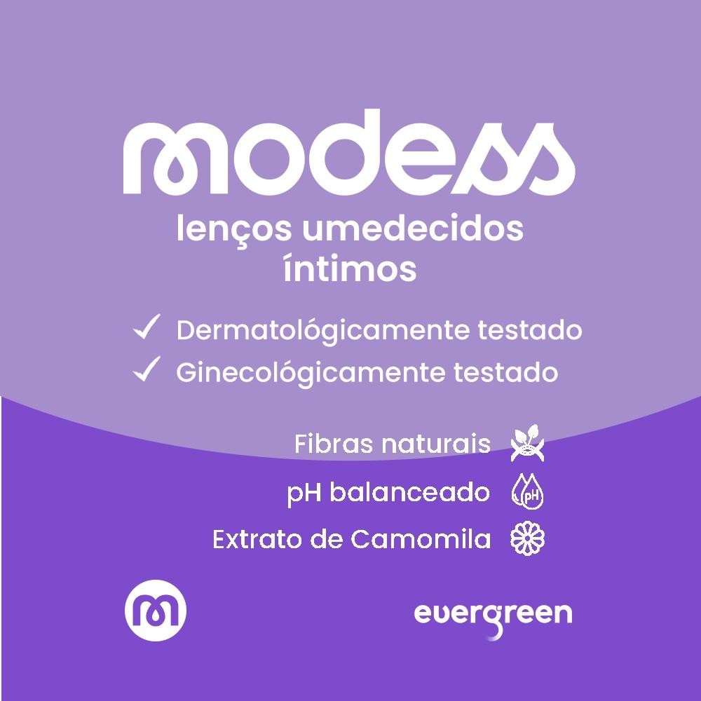 Detalhes do Lenços Umedecidos Íntimos Modess 20un