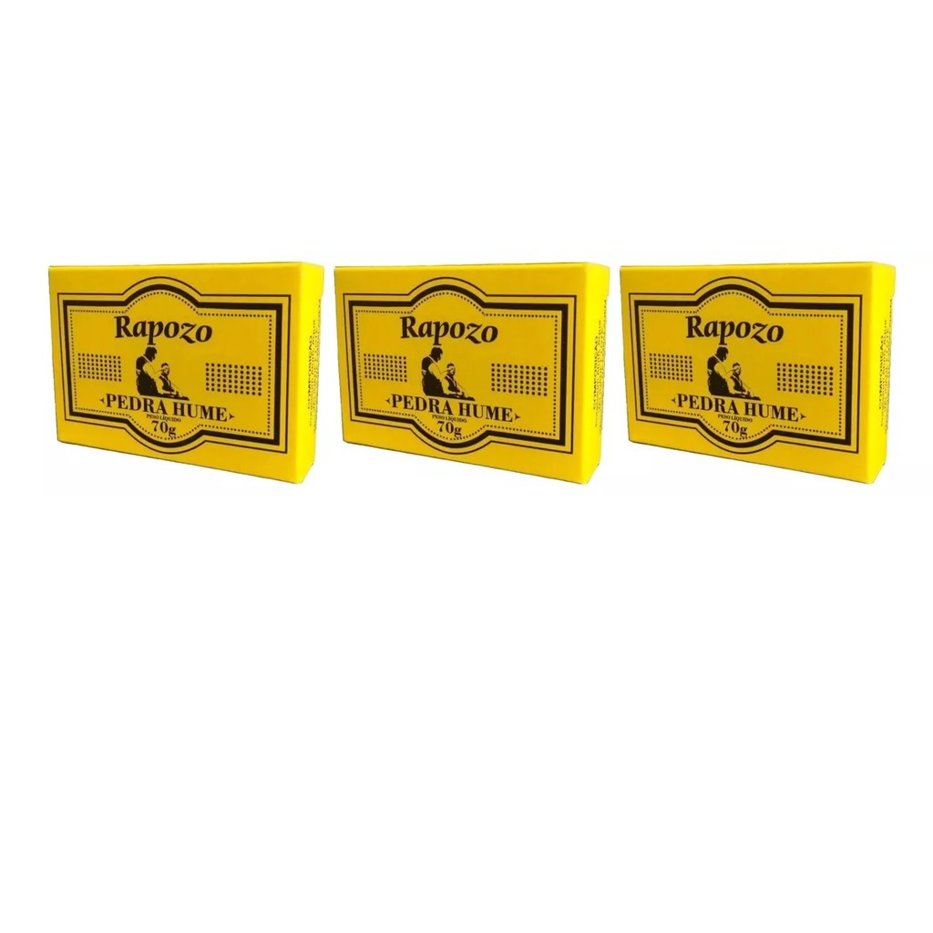 Rapozo Pedra Hume Tablete 70g Kit C/3 Unidades