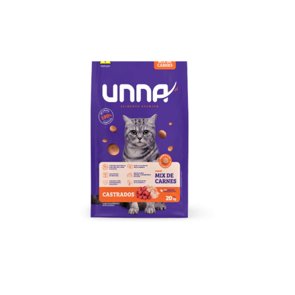 Ração Unna Para Gatos Castrados Mix de Carnes 10.1 kg