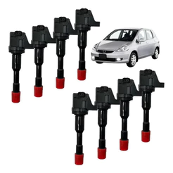 Jogo 8 Bobina De Ignição Honda Fit 1.4 8v Traseira/dianteira