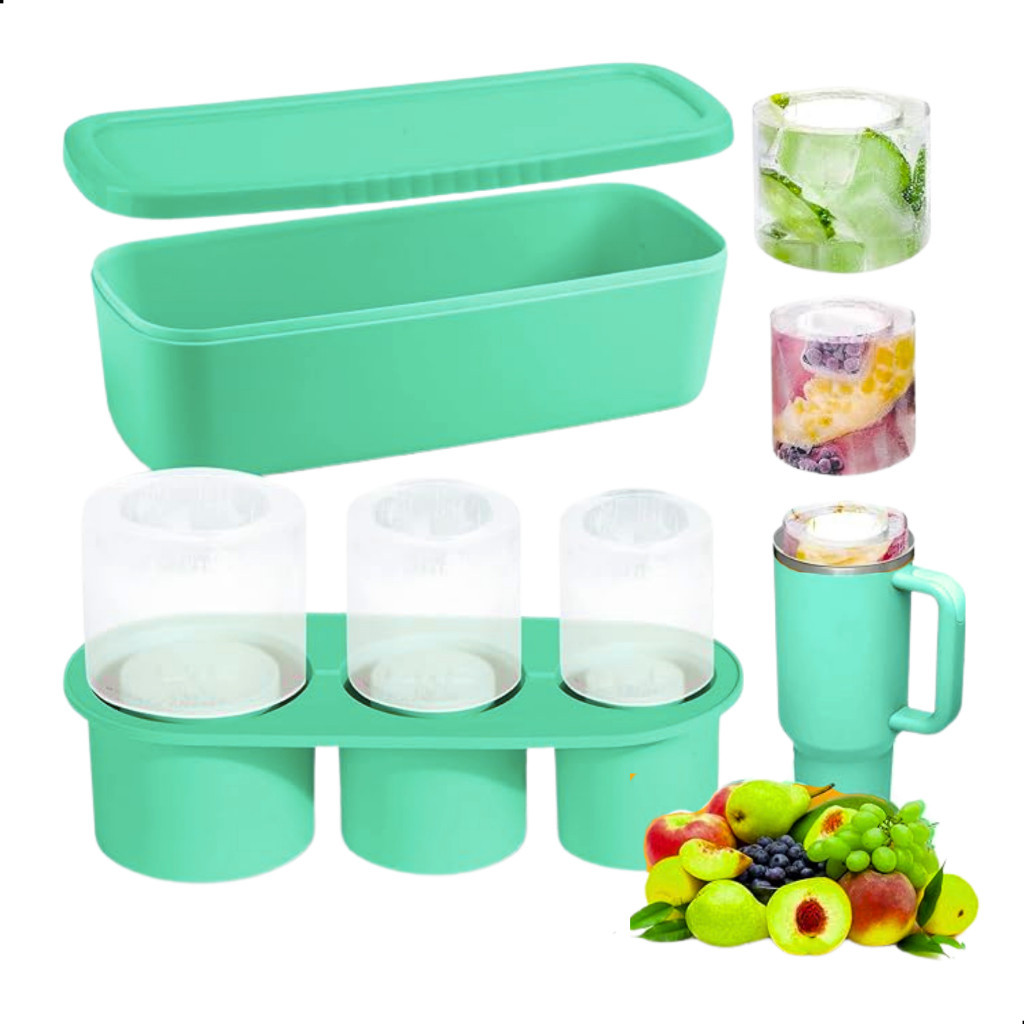 Forma Gelo De Silicone Cilíndrica Com Tampa P/ Copo Térmico em Oferta na Shopee