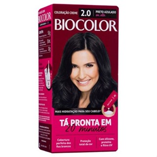 Tintura de Cabelo Biocolor Preto Azulado Em Alta 2.0 em Oferta na Shopee
