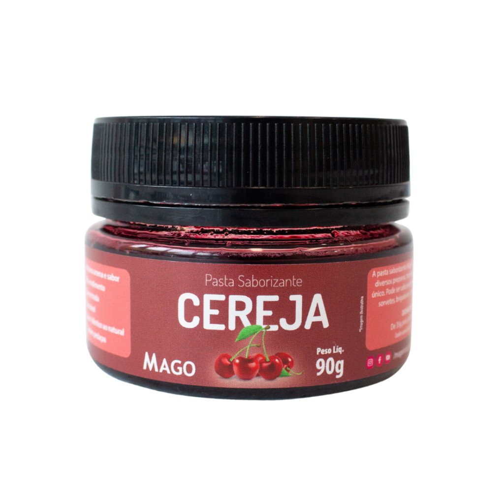 Pasta Saborizante De Cereja 90g Concentrada Para Recheios Massa Com Pedaço Mago