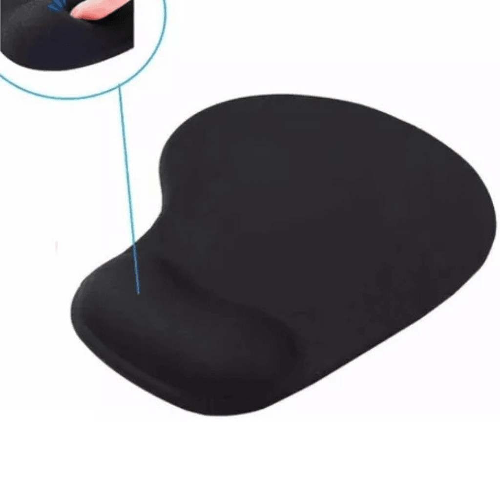 Mousepad Preto com Apoio Ergonômico para Pulso Confortável