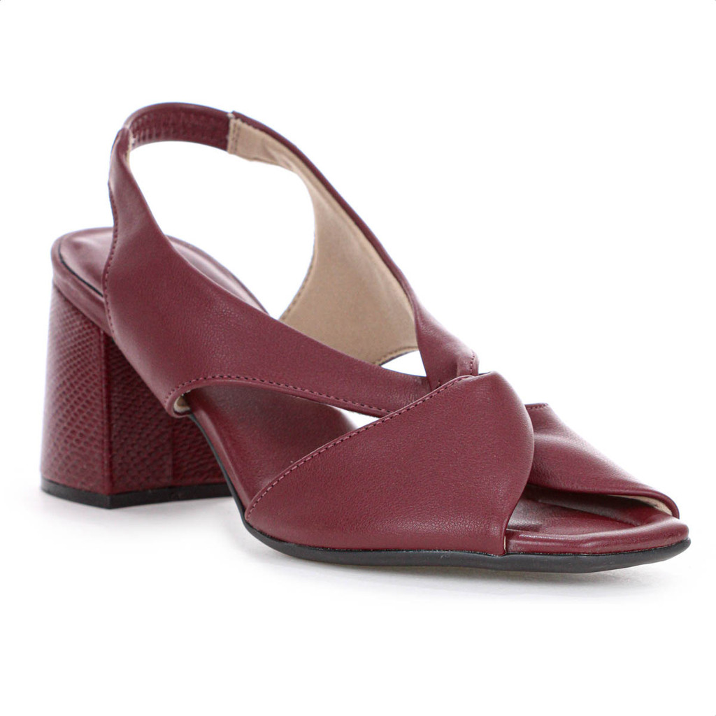 Sandália Piccadilly Salto Médio Flavia Vinho - Feminino em Oferta na Shopee