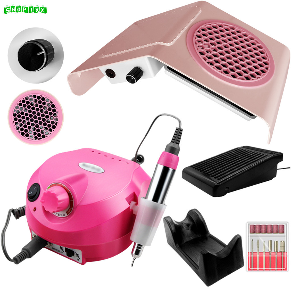 Kit Lixa Lixadeira De Unha Motor Porquinho + Coletor Aspirador De Pó Unhas Manicure Profissional em Oferta na Shopee