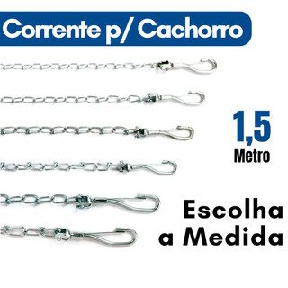 Corrente para Cachorro Reforçada Grossa e Fina Coleira Resistente Metal Ferro Aço Guia Cã…