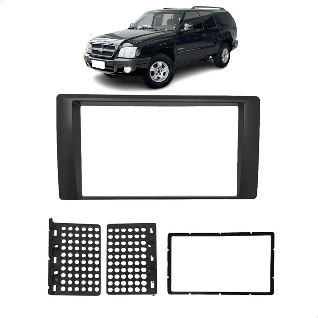 Moldura Multimidia DVD 2 DIN GM S10 Blazer PitBull Grafite em Oferta na Shopee