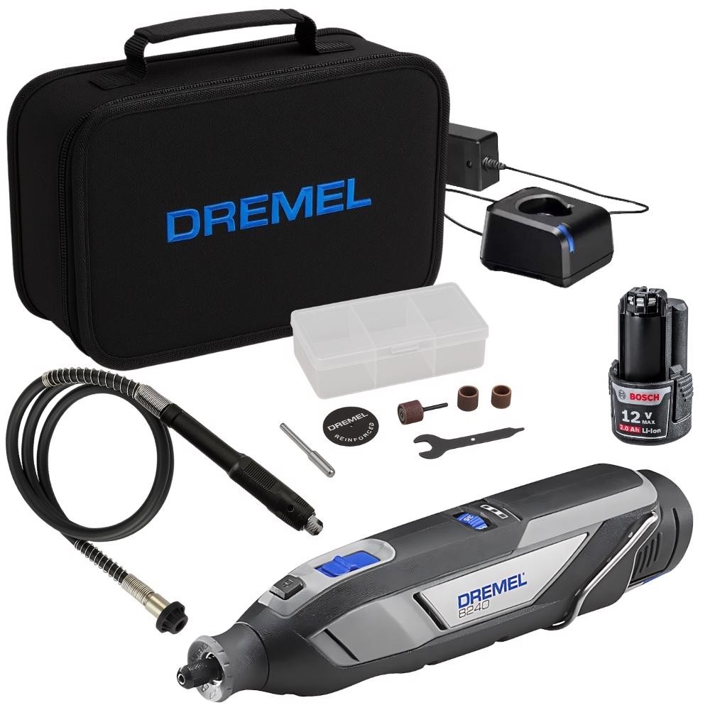 Retifica Dremel 8240 12V Bivolt Bolsa e 5 Acessórios com Eixo Flexível EVALD em Oferta na Shopee