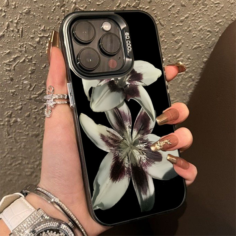 Capa De Telefone Dura Para Samsung A05s A35 A26 A56 A06 A07 A16 A15 A36 A12 A55 A25 A24 A54 A14 A52s Lírio Flor