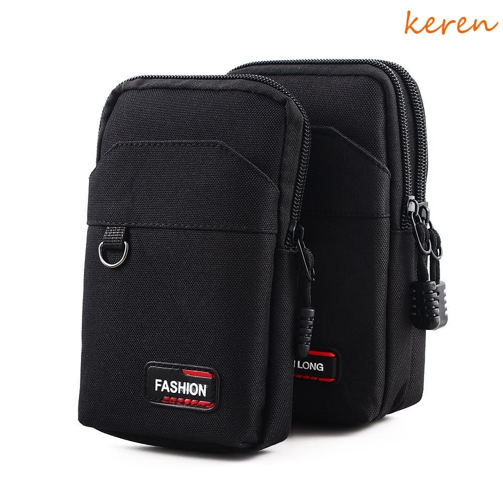 Bolsa Para Telefone Celular KEREN Camping Outdoor Men De Uma Camada/Dupla De Nylon Colth Green EDC Molle Purse