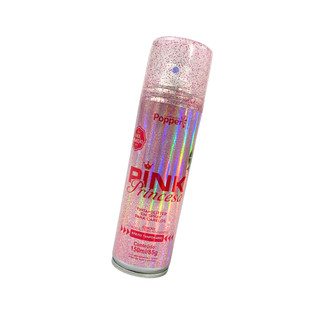 Spray Tinta Cabelo Rosa Com Glitter Popper Pink Princesa Tintura Temporária Para Festa Bloco Carnaval Ano Novo Balada