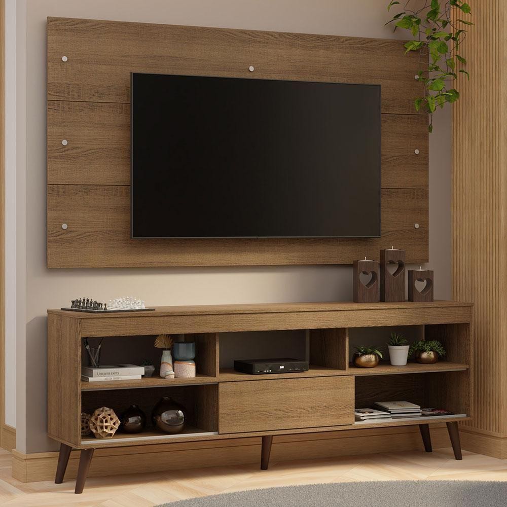 Rack Com Painel Tv Até 65 Polegadas Detroit Madesa Rustic