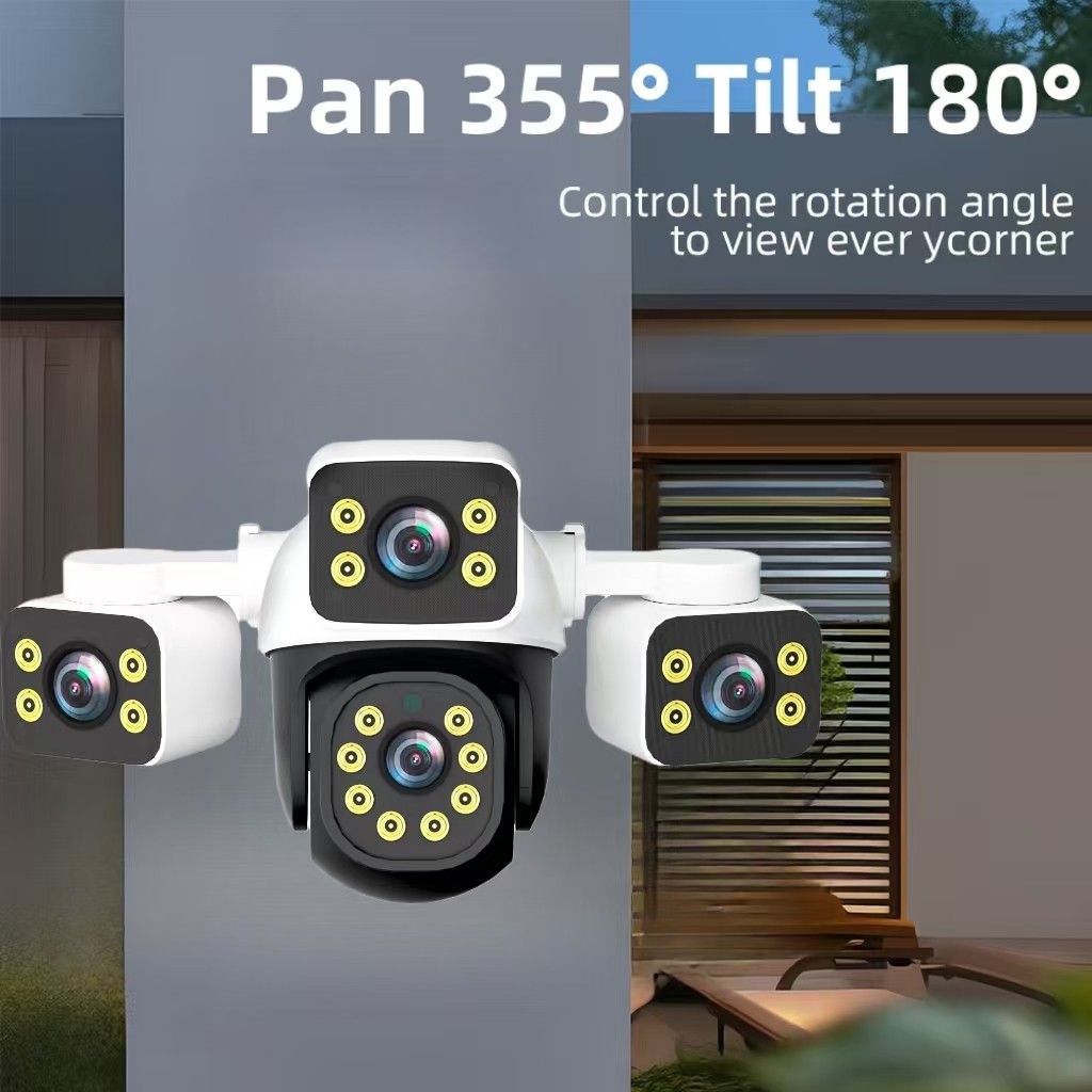 HEBIAN 12MP 3 Lente 3 Tela WIFI Home Outdoor CCTV À Prova D'água 360 Rastreamento De Movim...