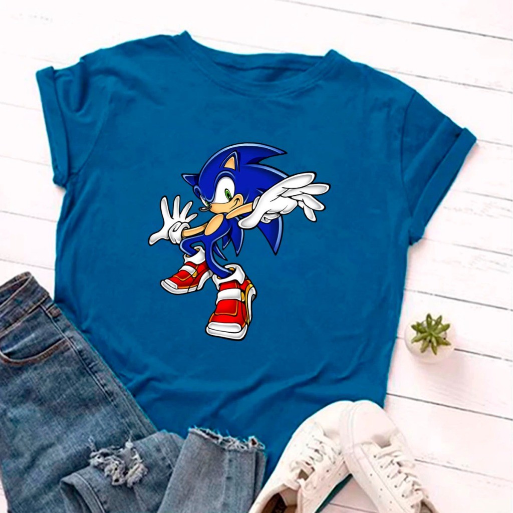 Camiseta Feminina T Shirt Sonic Filme Game Jogo Diversos Modelos e Personagens RR