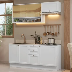 Armário de Cozinha Completa 180 cm Branco Vik Madesa 05