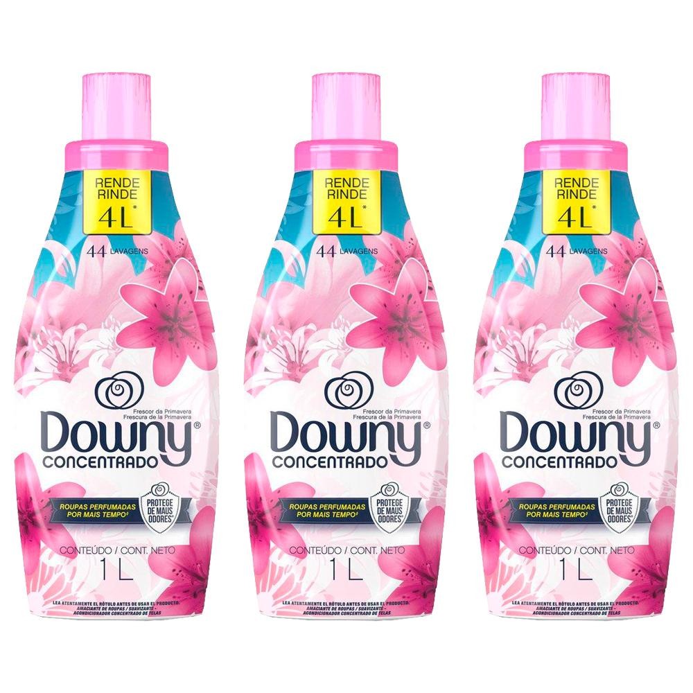 Kit 3 Amaciantes Downy Concentrado Frescor da Primavera 1L em Oferta na Shopee