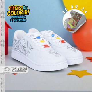 Tênis para Colorir Infantil 26-32 | Menino Menina | Escolar, Passeio e Diversão + Entrega Expressa em Oferta na Shopee