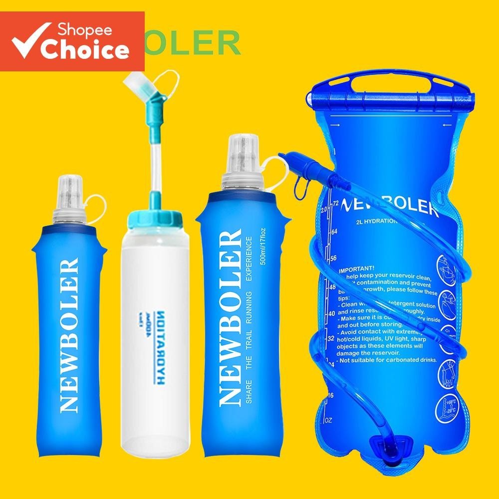 Newboler Frasco Macio Dobrável Sem Bpa 250Ml 500Ml Pacote De Hidratação Para Caminhadas E Ciclismo
