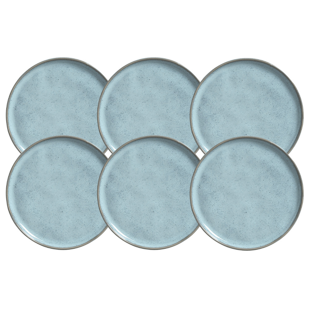 Jogo De Pratos Fundo Bio Breeze 22,5cm 830ml Kit 6 Peças Azul Sopa Cerâmica Porto Brasil em Oferta na Shopee