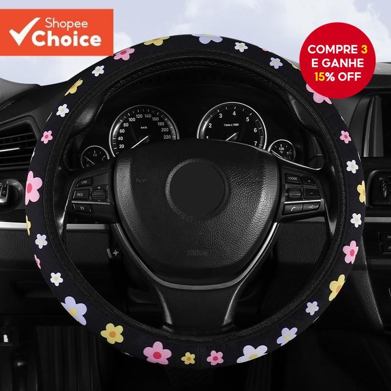 Capa Luxuosa Para Volante Soft Touch-Ajuste Universal , Fácil Instalação , Todas As Estaçõ...