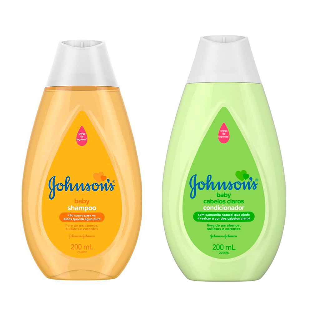 Kit Shampoo Johnson's Baby 200ml e Condicionador Johnson's Baby Cabelos Claros 200ml - Mom & Baby