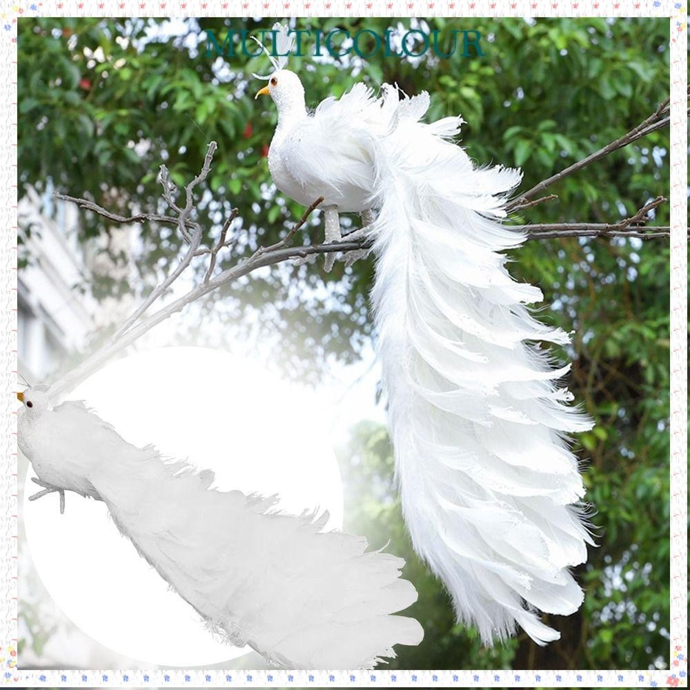 Simulação Multicolor Pavão Branco , Decoração De Árvore De Natal Leve Branca , Casamento em Oferta na Shopee