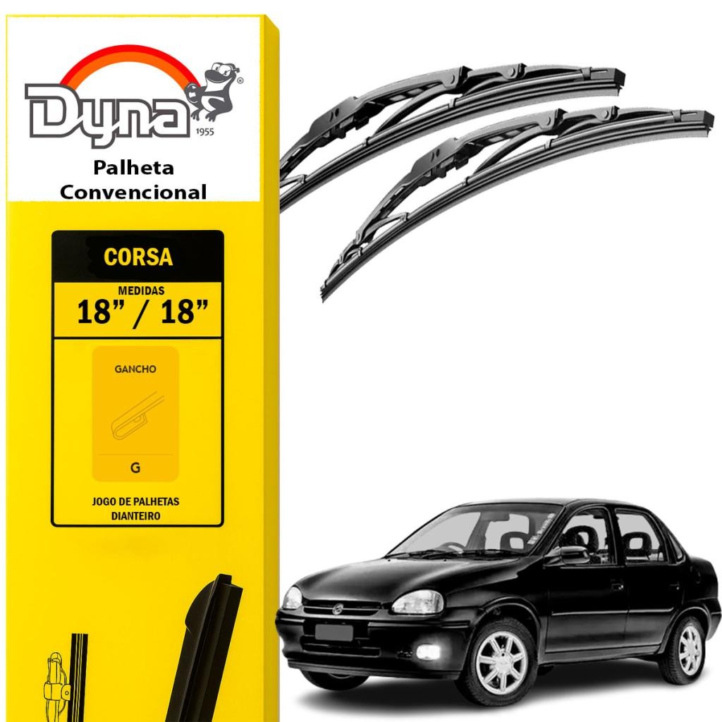 Palheta Limpador Parabrisa Dianteira Corsa Antigo 1994 a 2003 Original Dyna com Limpeza Precisa
