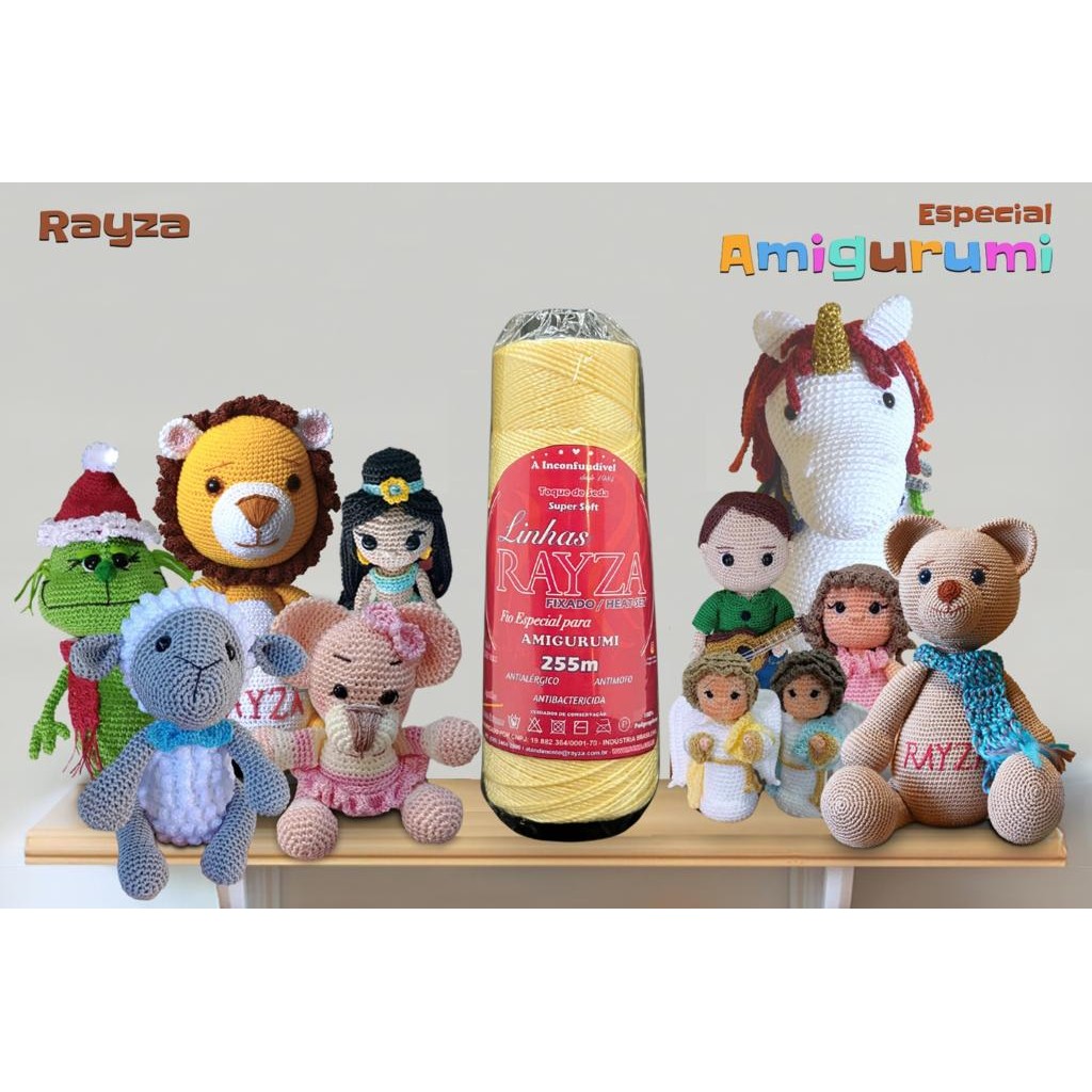 Linha RAYZA Amigurumi - Ideal para Crochê e Amigurumi - Tex 288 - Cor 003 Creme