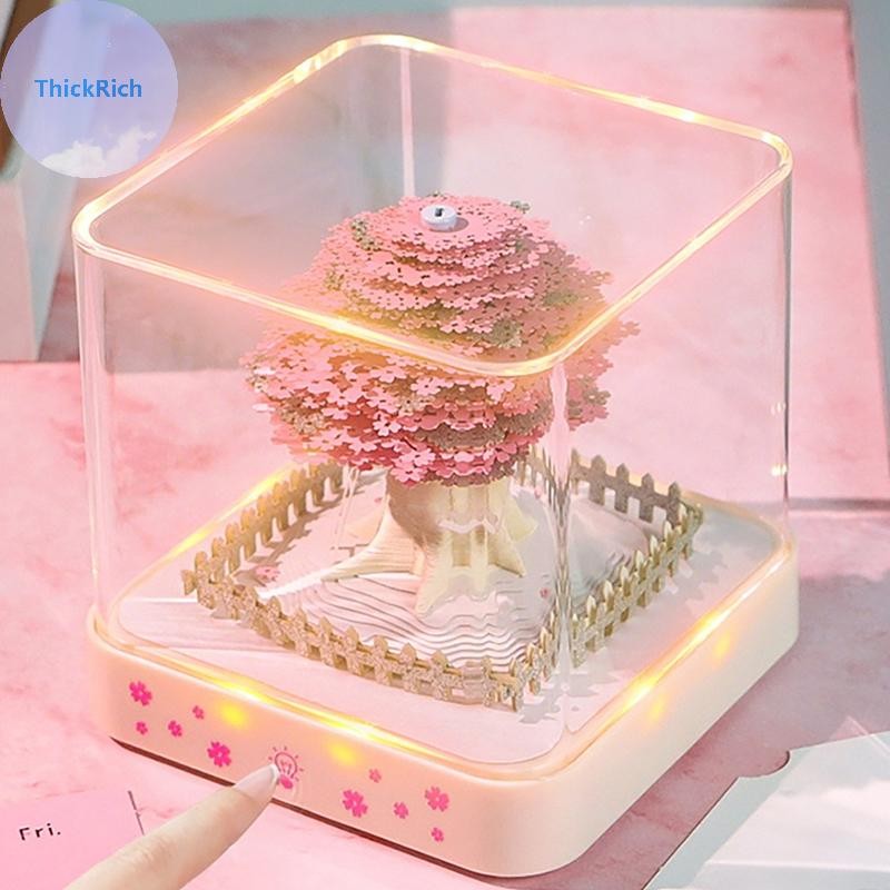 Calendário De Peça De Tempo ThickRich 2026 Mesa Com Luz LED Destacável 3D Escultura Em Papel Bloco De Arte Notas Present