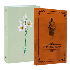Kit Bíblia Sagrada Lírios Nvi Capa Dura Verde + Livro O Peregrino - Kit Sabedoria Cristã