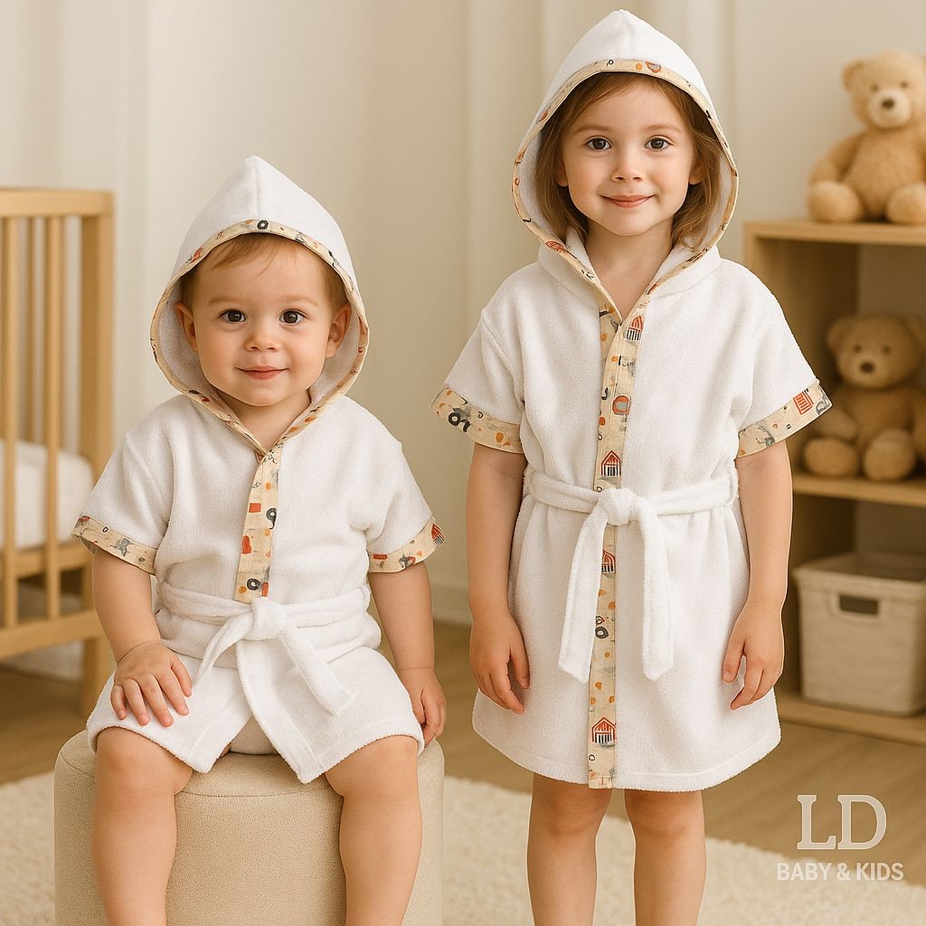 Roupão Infantil Atoalhado com Capuz Unissex -Estampado *baby ao 14 - LD BABY KIDS em Oferta na Shopee