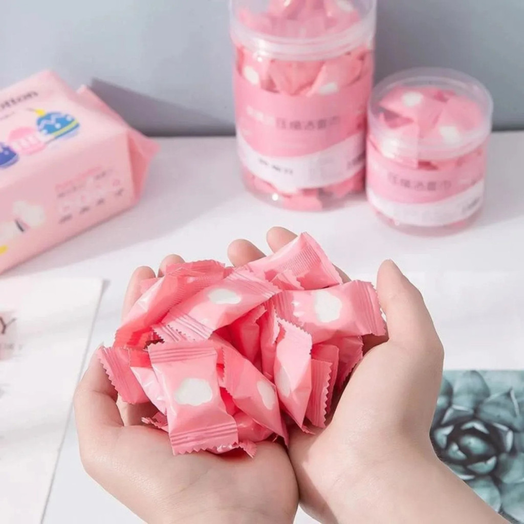 10 Lenços Mágicos Maquiagem Toalhas Comprimidos Portáteis Limpeza Facial