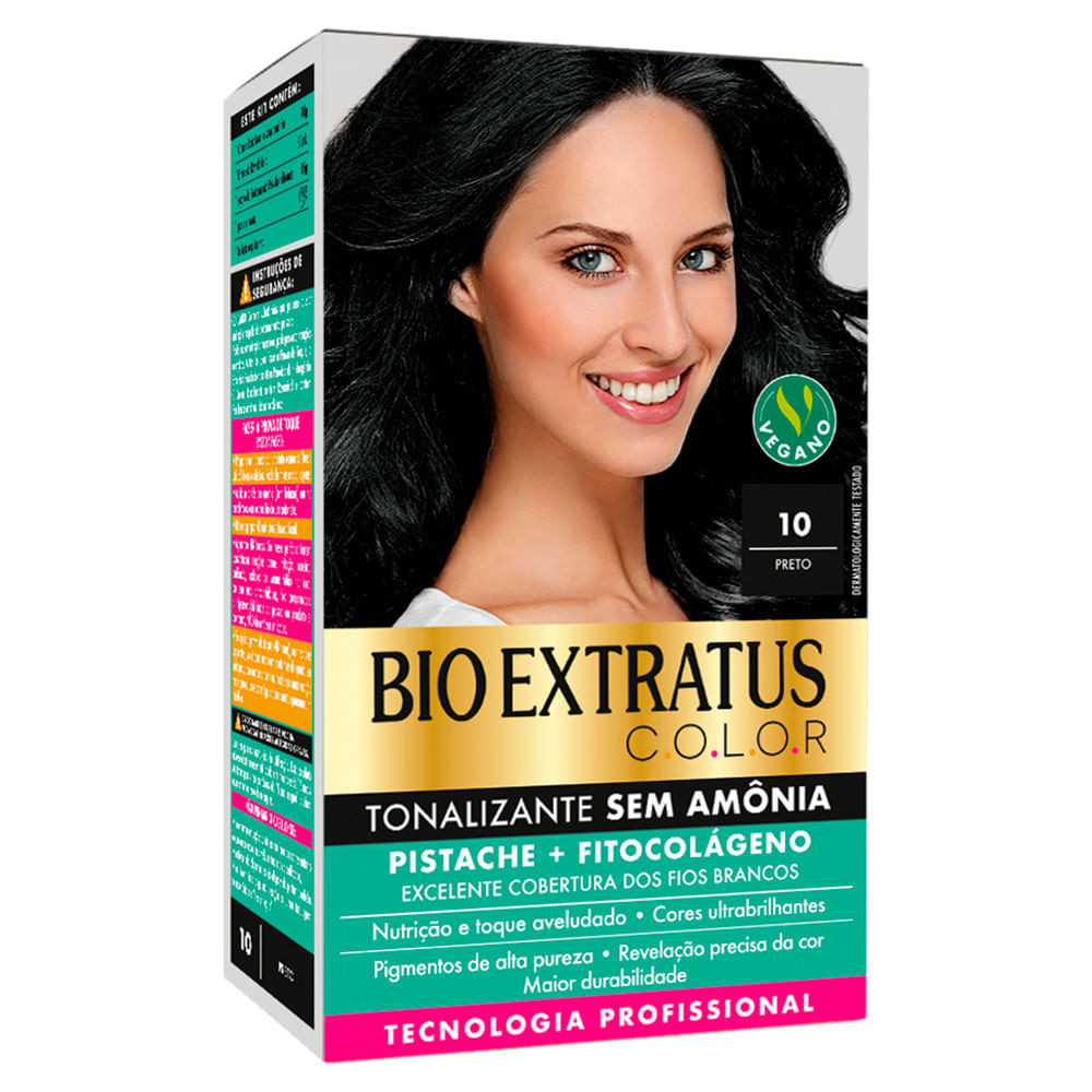 Tonalizante Bio Extratus Color Sem Amônia Cor 10 Preto - Beauty