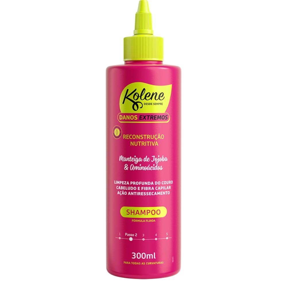 Shampoo Kolene Reconstrução Nutritiva Danos Extremos 300ml - Beauty