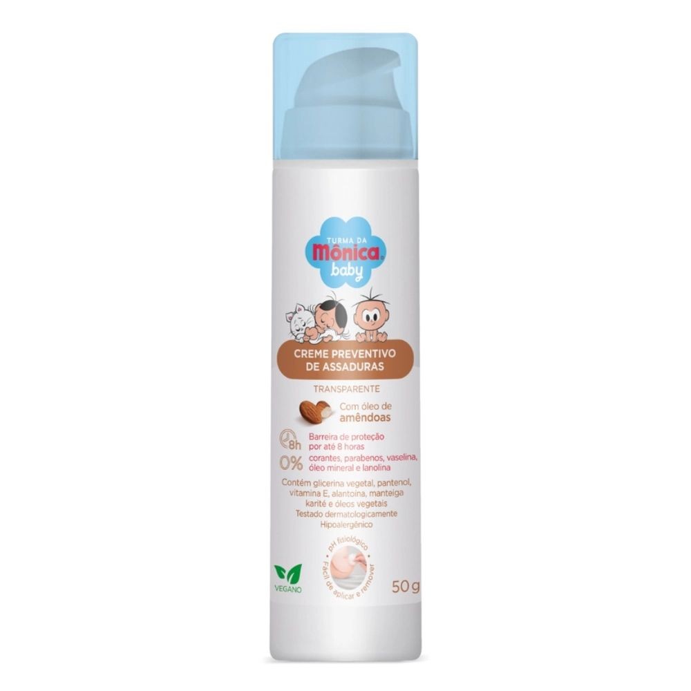 Creme Preventivo de Assaduras Turma da Mônica Baby Transparente com Óleo de Amêndoas 50g - Health