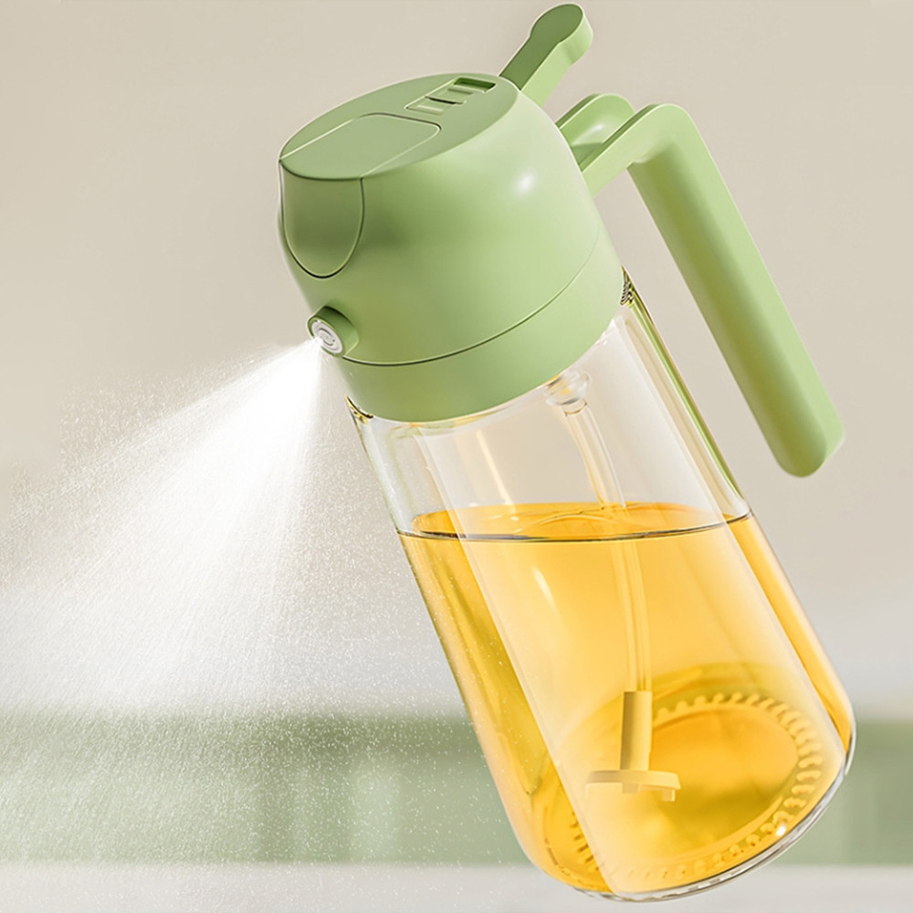 Borrifador e Dosador 2 em 1 p/ Azeite, Óleo e Vinagre – Galheteiro de Vidro 450ml p/ Cozinha Prática e Moderna