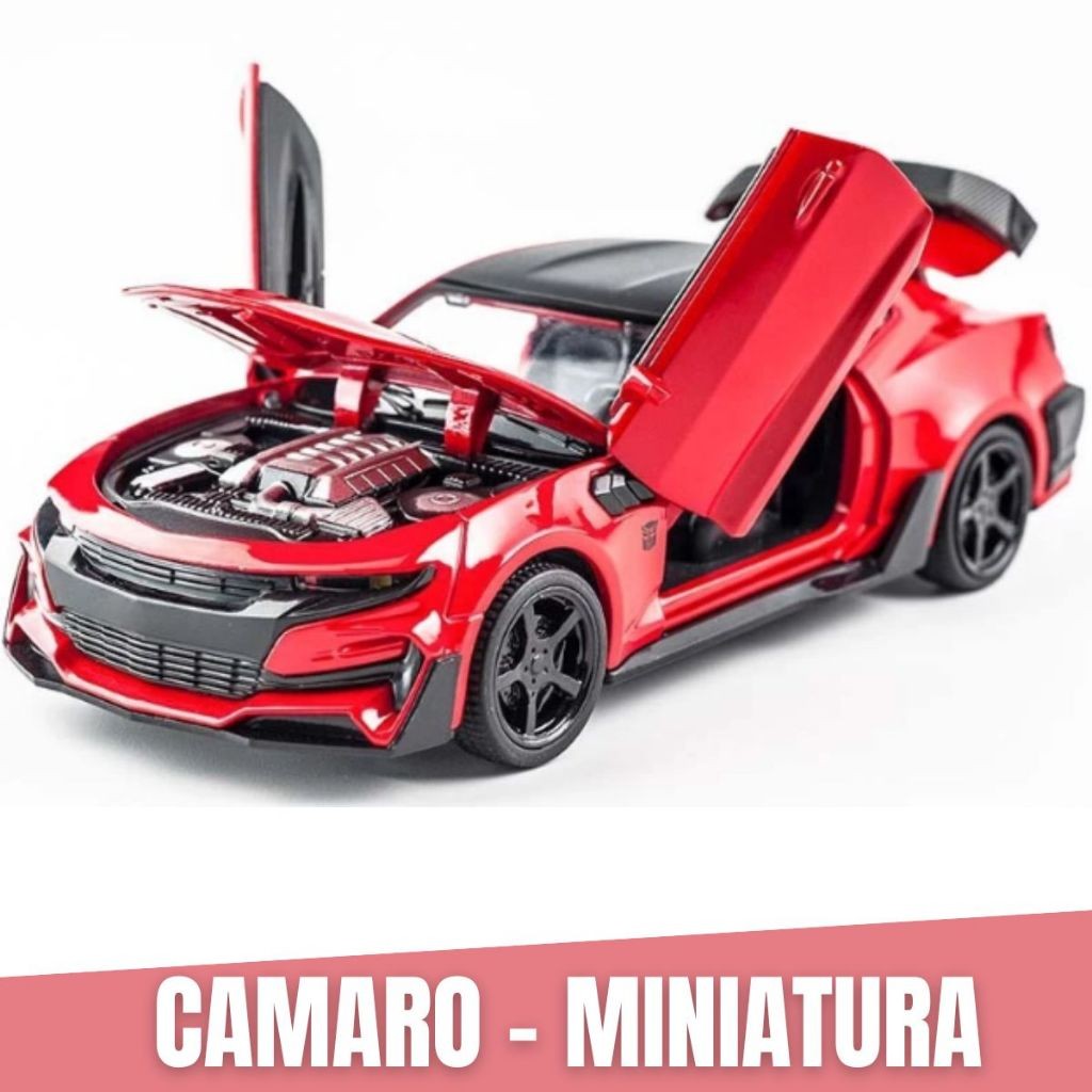 Camaro Vermelho lançamento Miniatura Colecionável em Ferro abre Portas e capo. frete gratis