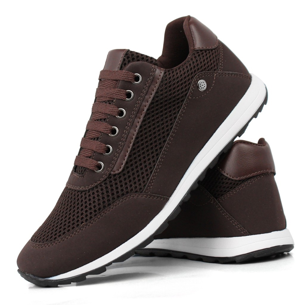 Tênis Masculino Casual Esportivo Caminhada Leve e Confortável Sapatênis com Cadarço Dia a Dia