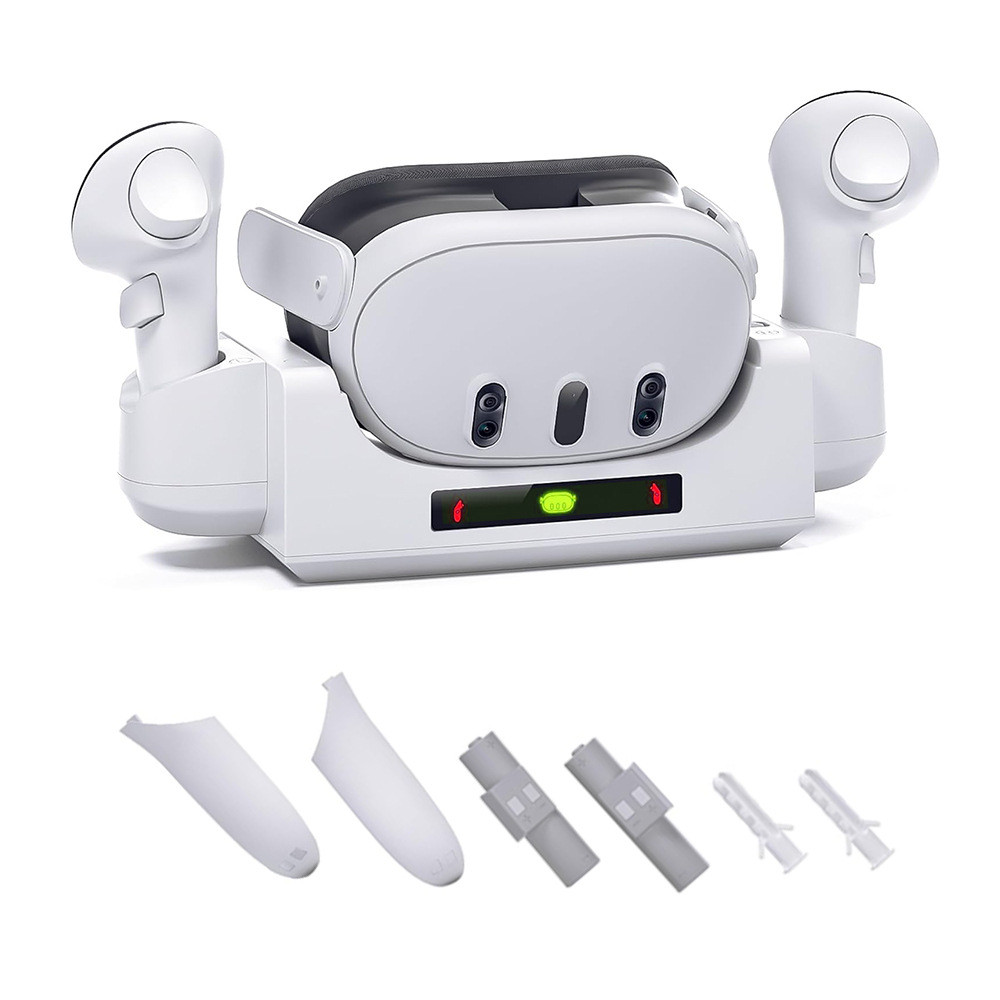 Base De Carregamento 2 Em 1 Para Quest 3 , Com Suporte De Mesa E Modos De Montagem Parede Fone De Ouvido VR Controladore